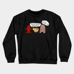 Cat and Sloth Fire Hydrant Crewneck Sweatshirt